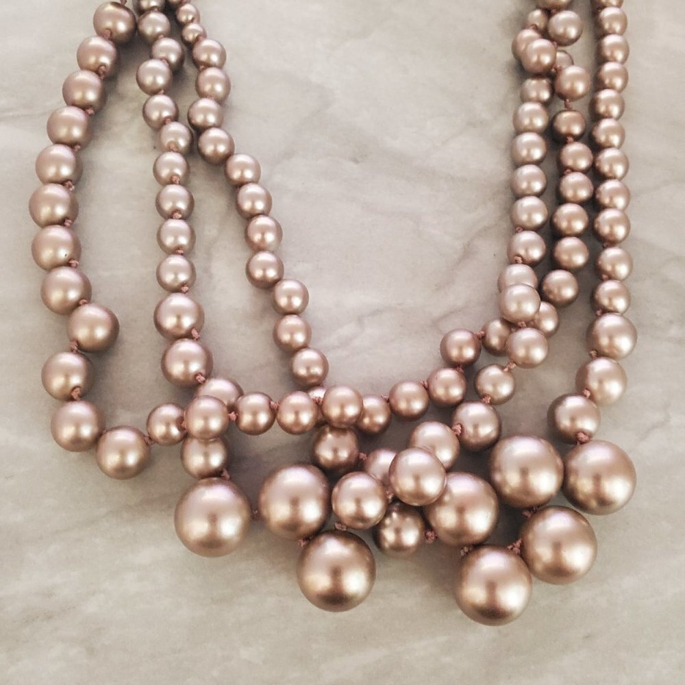 🍾 Rare HTF Vintage J.Crew Gold Pearl Twisted Statement Wedding Twisted Hammock - Picture 6 of 12